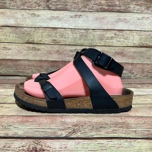 Birkenstock Yara Black Leather Sandals